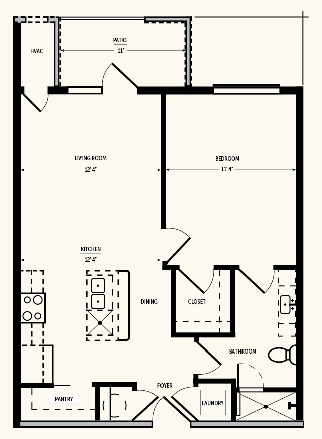 One Bed Floor Plan