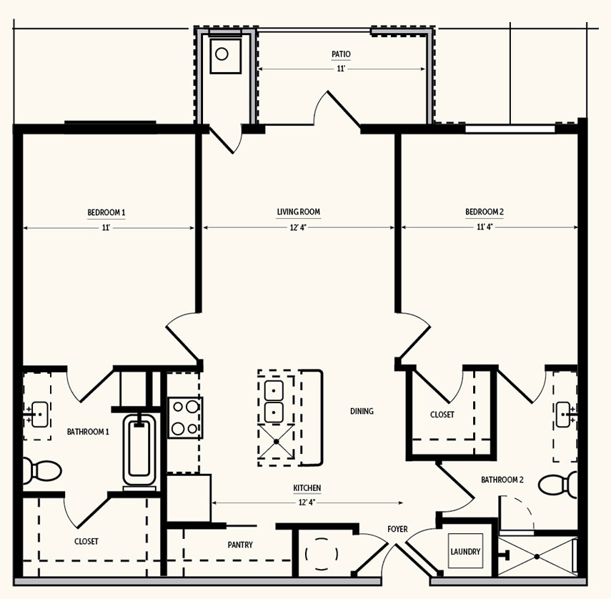 Two Bed Floor Plan